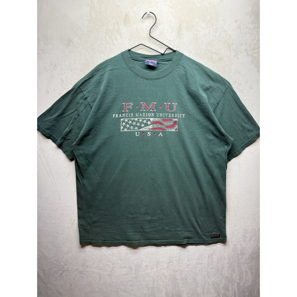 VTG Jansport Shirt Mens XXL Green Made In USA Francis Marion University College